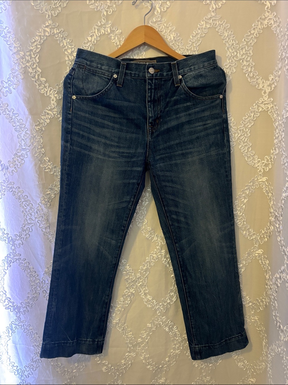 Women’s Dark Blue Straight-ankle Leg Jeans